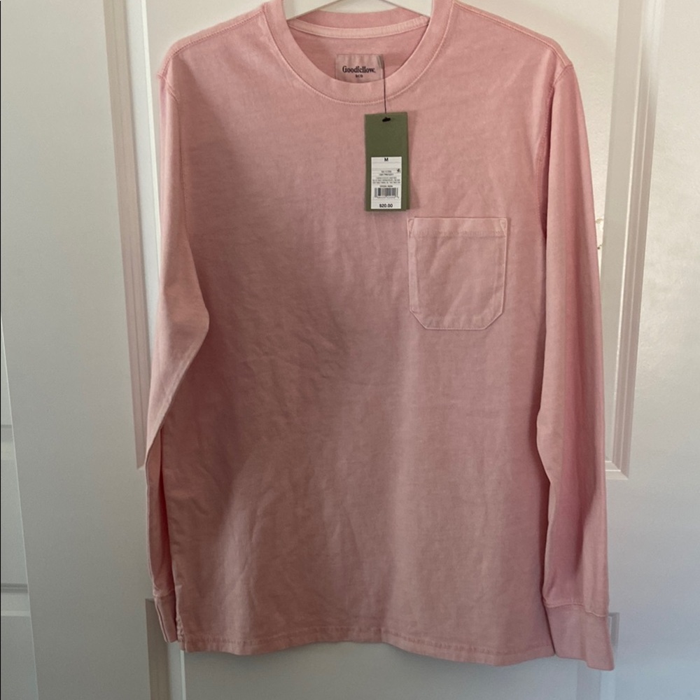 Goodfellow & Co Pink Long Sleeve Tee Relaxed Fit